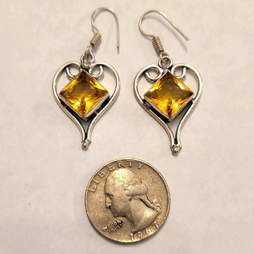 Citrine silver earrings